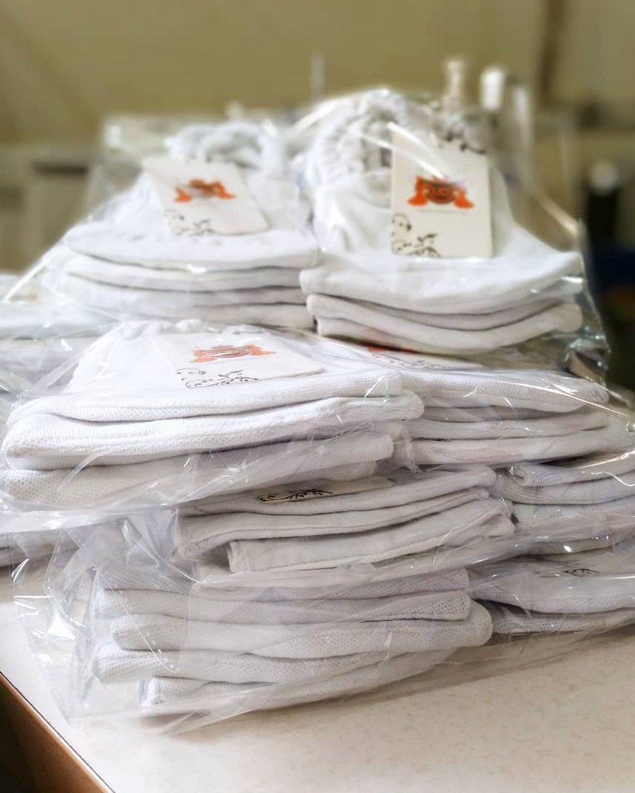Packed and tagged face masks